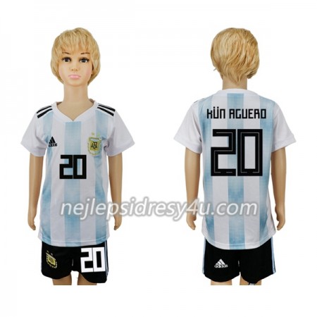 Fotbalový Dres Argentina Kun Aguero 20 Dětské Domácí MS 2018